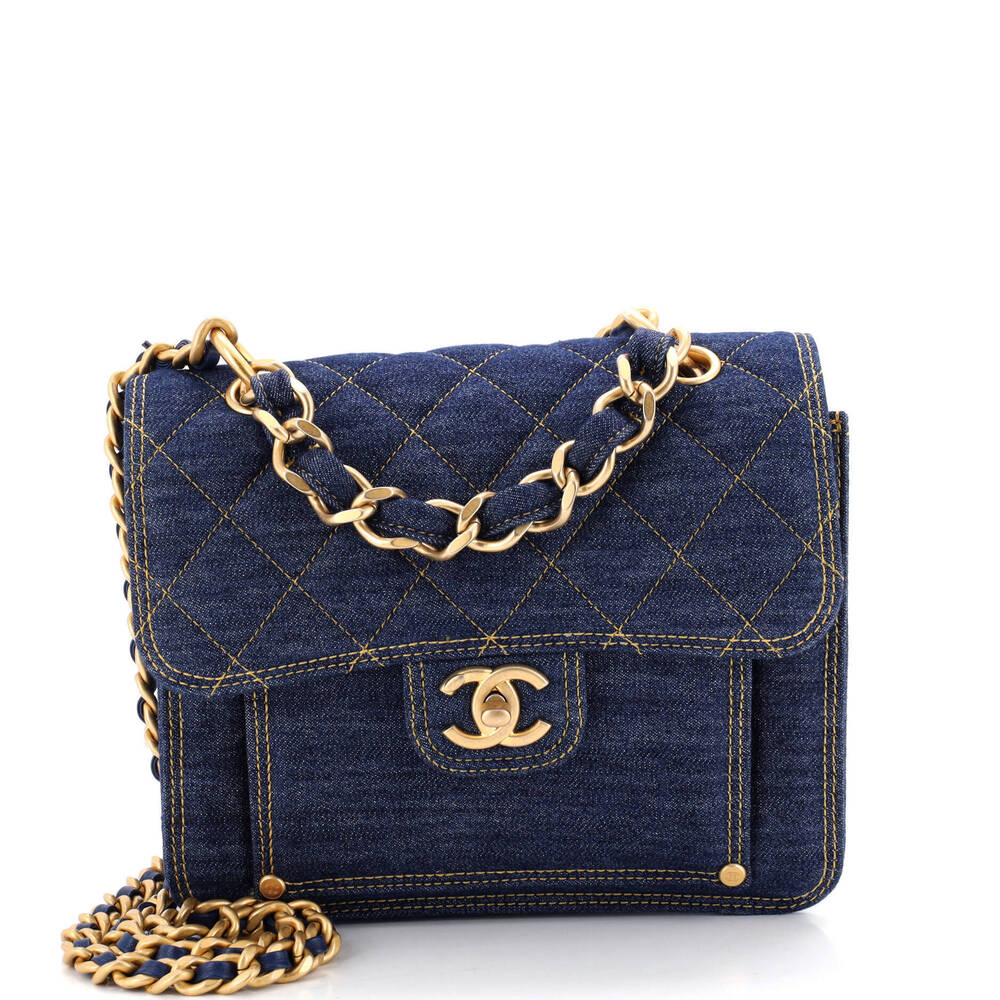 Chanel Medium Double You CC Flap Bag Quilted Denim